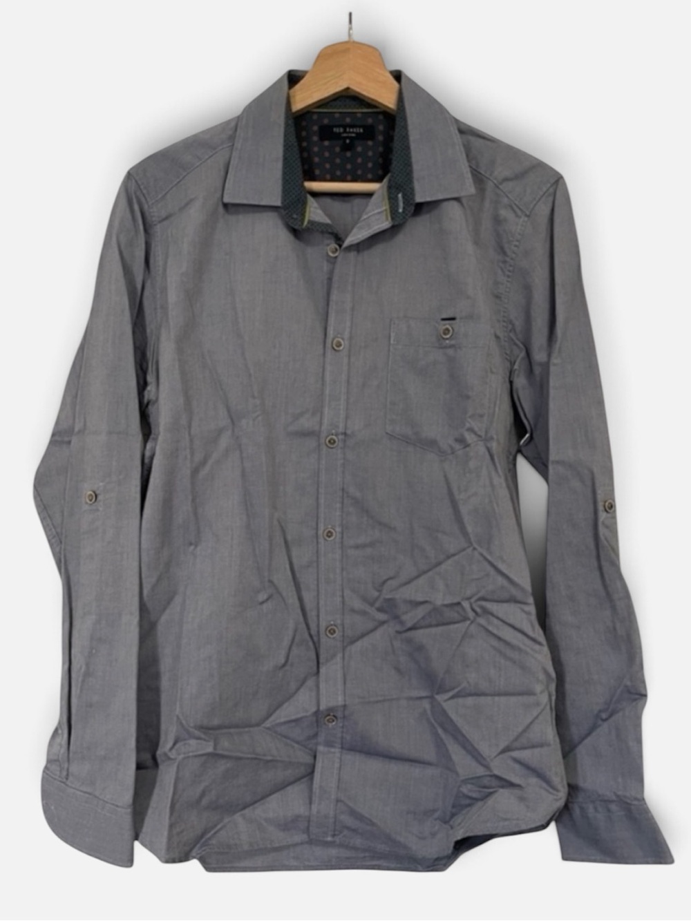 Ted Baker Men's Slate Gray Button-Down Dress Shirt size 3